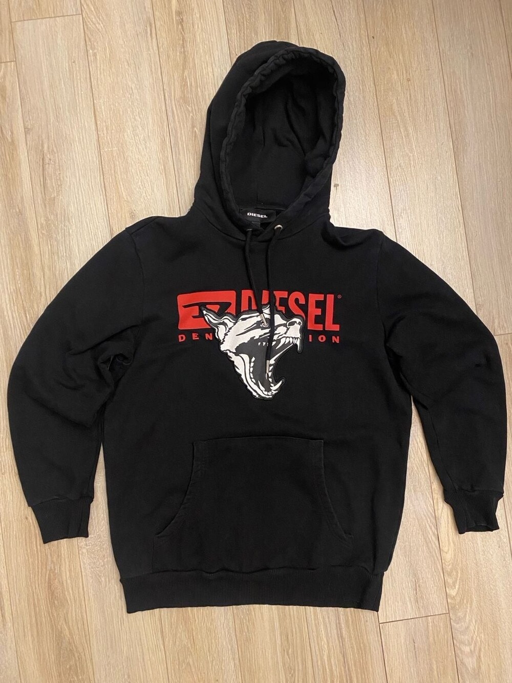 Diesel Denion Dog Graphic Pullover Hoodie Black